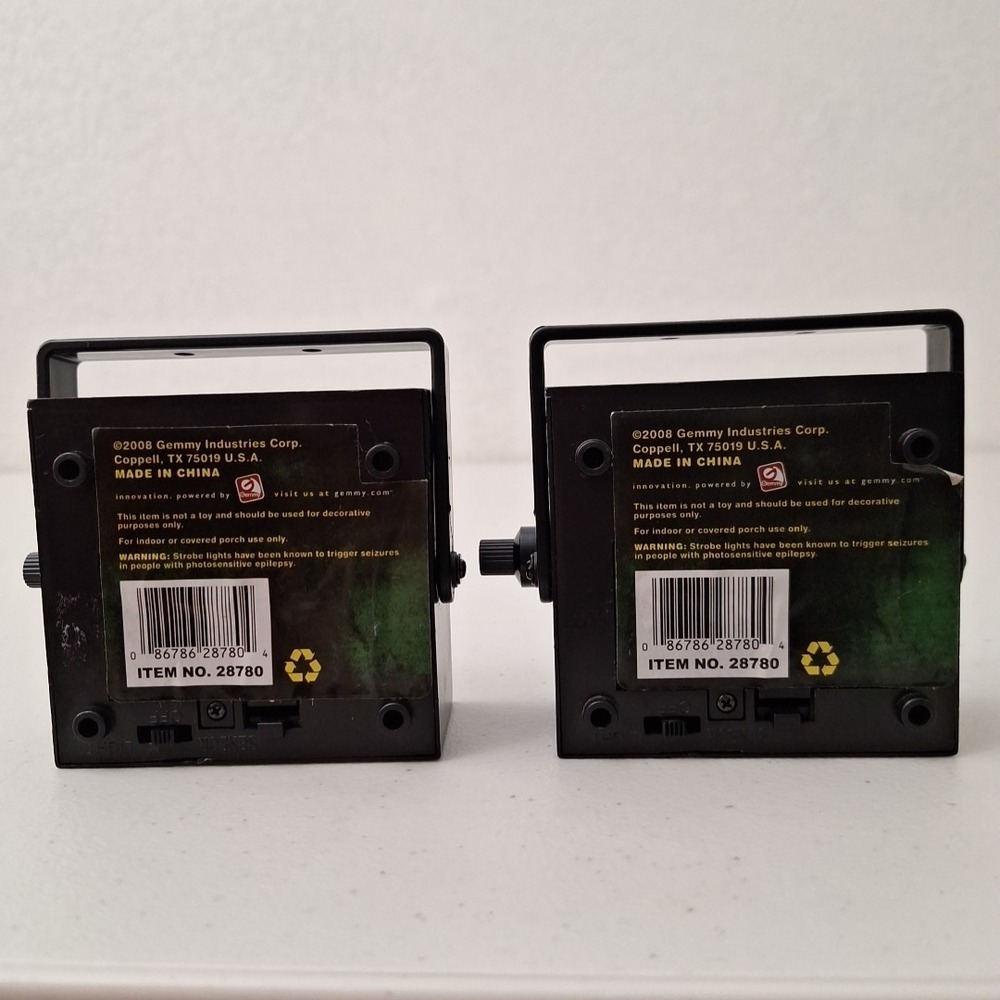 2 GEMMY Halloween Mini-Strobe Light w/ Spooky Sounds Sensor Adjustable Vtg WORKS - Picture 6 of 12